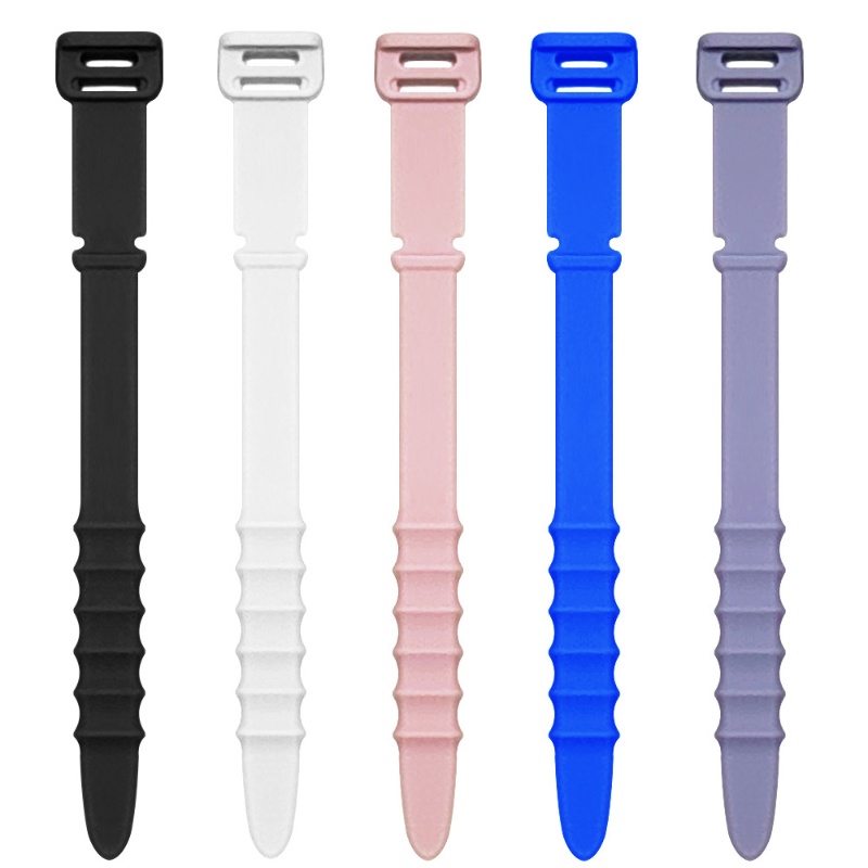 Bộ 5 Dây Quấn Cáp Sạc Usb Hình Xương Cá Bằng Silicon Mềm Có Thể Điều Chỉnh