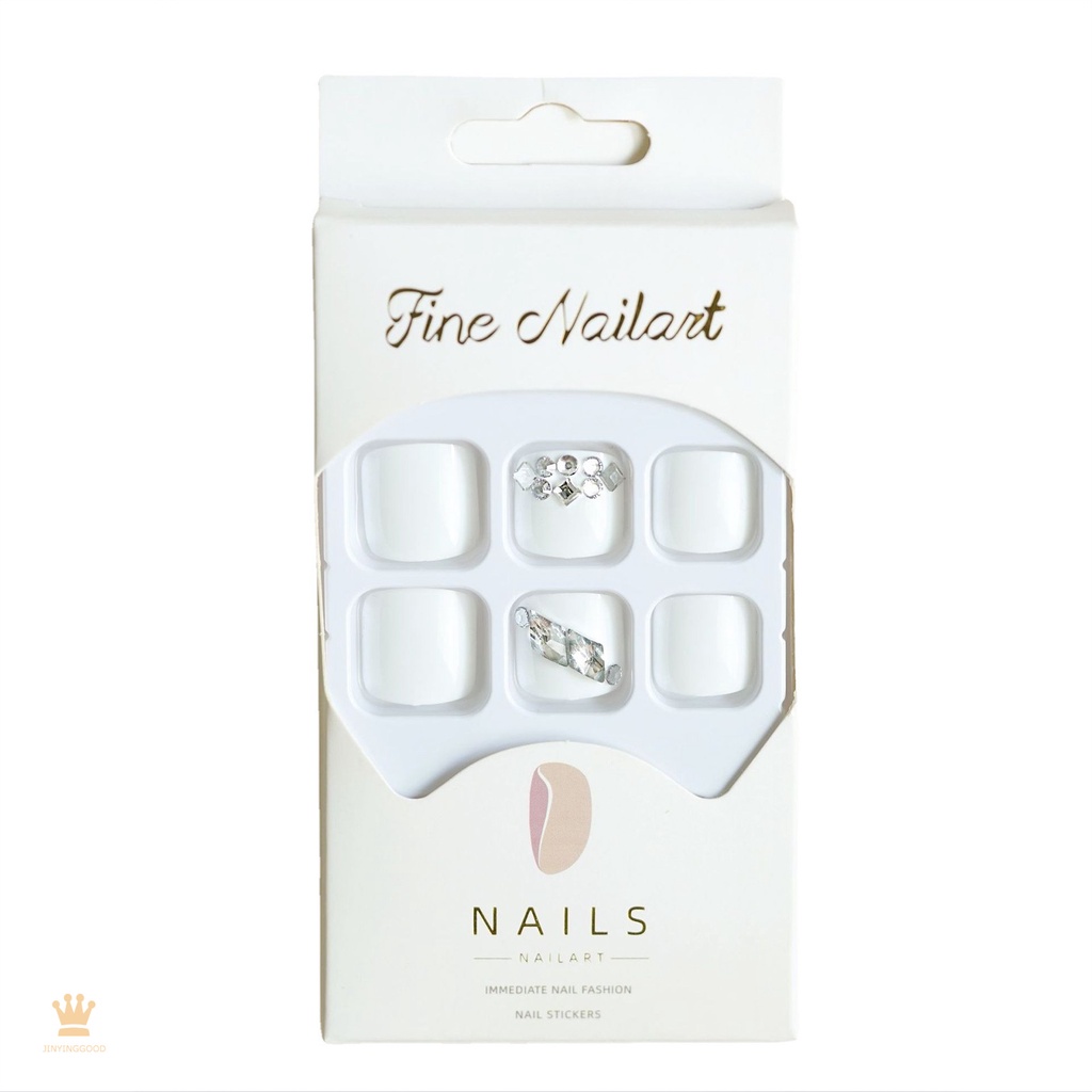 Móng Chân Giả Đính Kim Cương Giả Bền Màu Tự Nhiên Cho Văn Phòng / Hàng Ngày