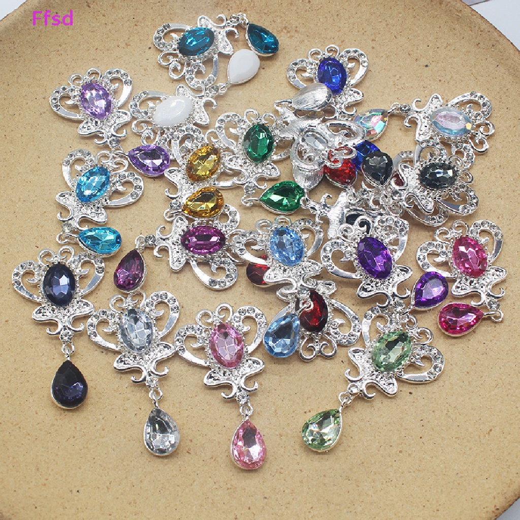 {Ffsd} Mặt Dây Chuyền acrylic Hình Bướm Màu Bạc Làm Phụ Kiện Tóc Trang Phục DIY Bán Chạy