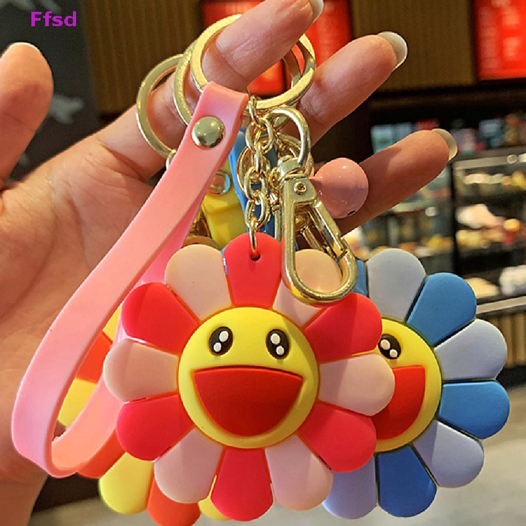 {Ffsd} 2023 Phụ Kiện Móc Khóa Cao Su Resin Hình Hoa Hướng Dương Ngọt Ngào Dễ Thương Cho Nữ