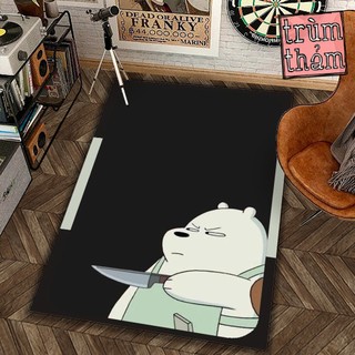 Thảm Trang Trí We Bare Bear Ice Bear Hoạt Hình Cartoon Decor Phòng Ngủ Phòng Khách Văn Phòng