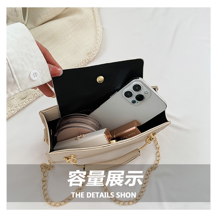 Túi Xách Đeo Vai Hình Vuông Cỡ Nhỏ Màu Trơn Thời Trang Mùa Xuân 2023 Cho Nữ