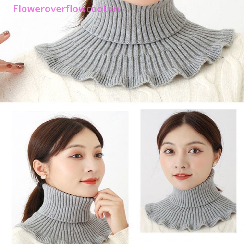 Fofc Cổ Áo Giả Len Dày Dặn Ấm Áp Có Thể Tháo Rời Cho Nữ