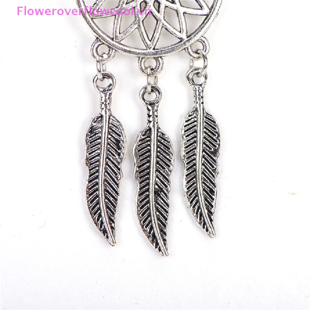 Bộ Vòng cổ + Bông Tai Hình Dreamcatcher + Lông Vũ Phong Cách Bohemian