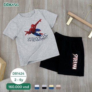 Bộ cổ tròn cộc tay cotton siêu nhân bé trai dokma db1424