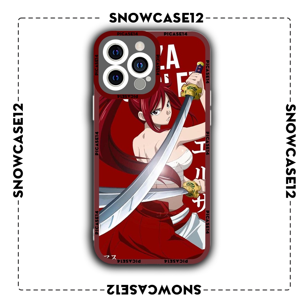 Ốp iphone cạnh vuông Snowcase12 erza scarlet fairy tail 6/6s/7plus/8plus/x/xr/xs/11/12/13/pro/max/plus/promax/14