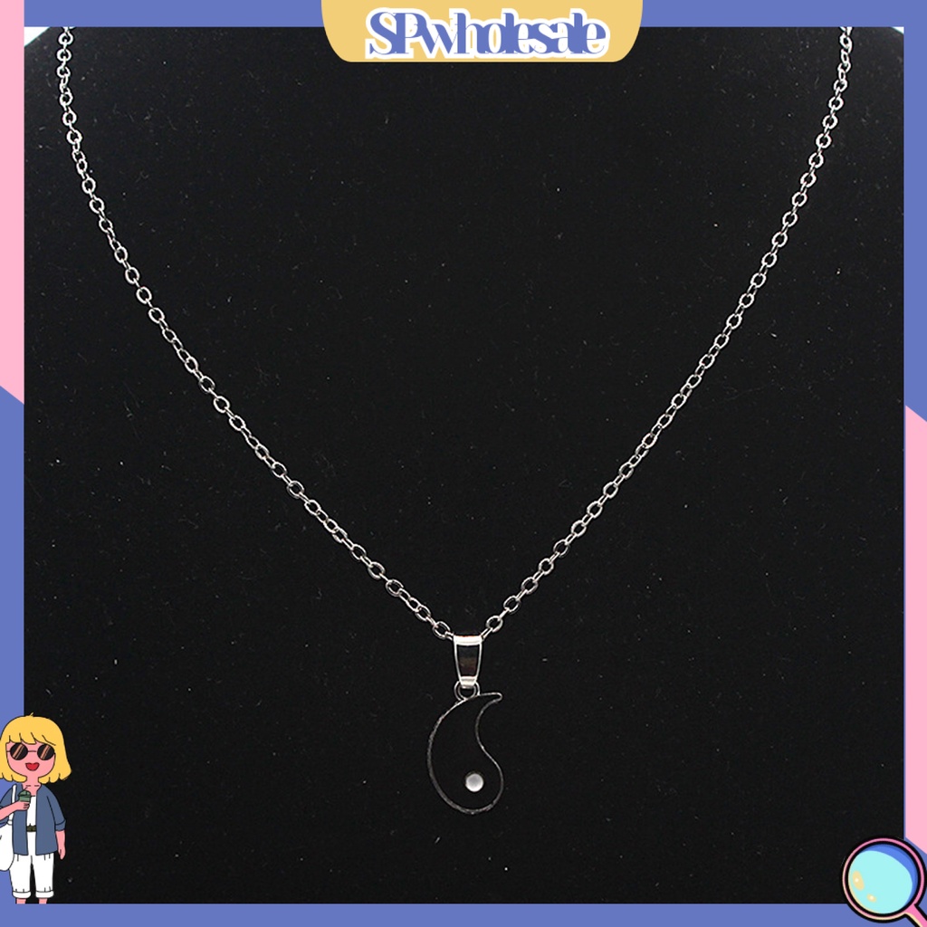 &lt;SPwholesale&gt; 1 Cặp Vòng cổ Hợp Kim Chống Rỉ Sét Hình Thái Cực Quyền Cho Cặp Đôi