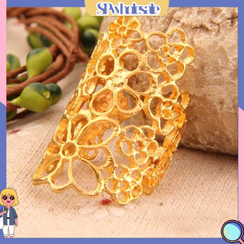 <SPwholesale> Nhẫn Hở Hợp Kim Hình Hoa Có Thể Điều Chỉnh Kích Cỡ Thời Trang Dành Cho Nữ