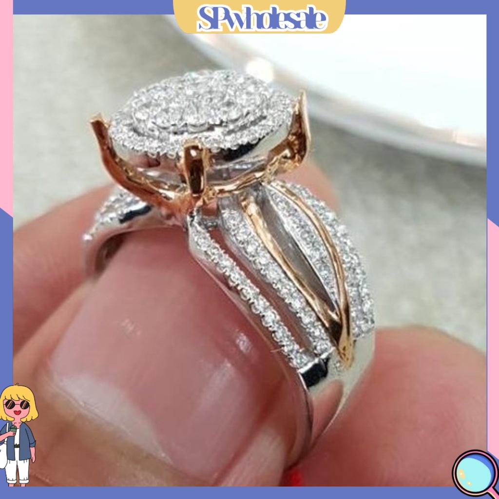 <SPwholesale> Nhẫn Dát Đá Nhiều Lớp Nhẹ Không Phai Màu Cho Nữ Sinh Nhật Đám Cưới