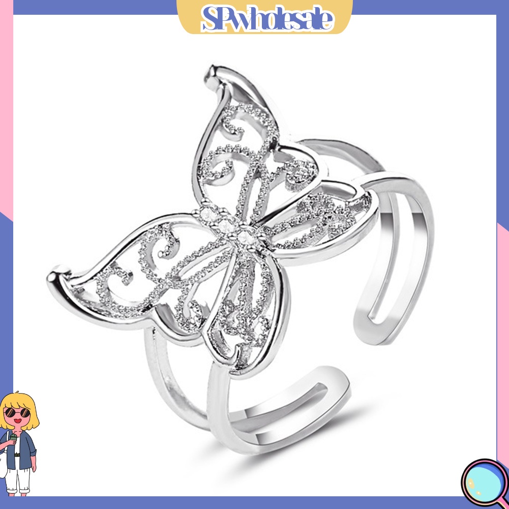 <SPwholesale> Nhẫn Hình Bướm Đính Đá Thời Trang Dành Cho Nữ
