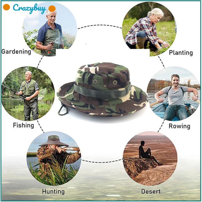 Cr Nón Vành Tròn Chống Nắng Tiện Dụng Khi Đi Câu Cá / Leo Núi / Cắm Trại