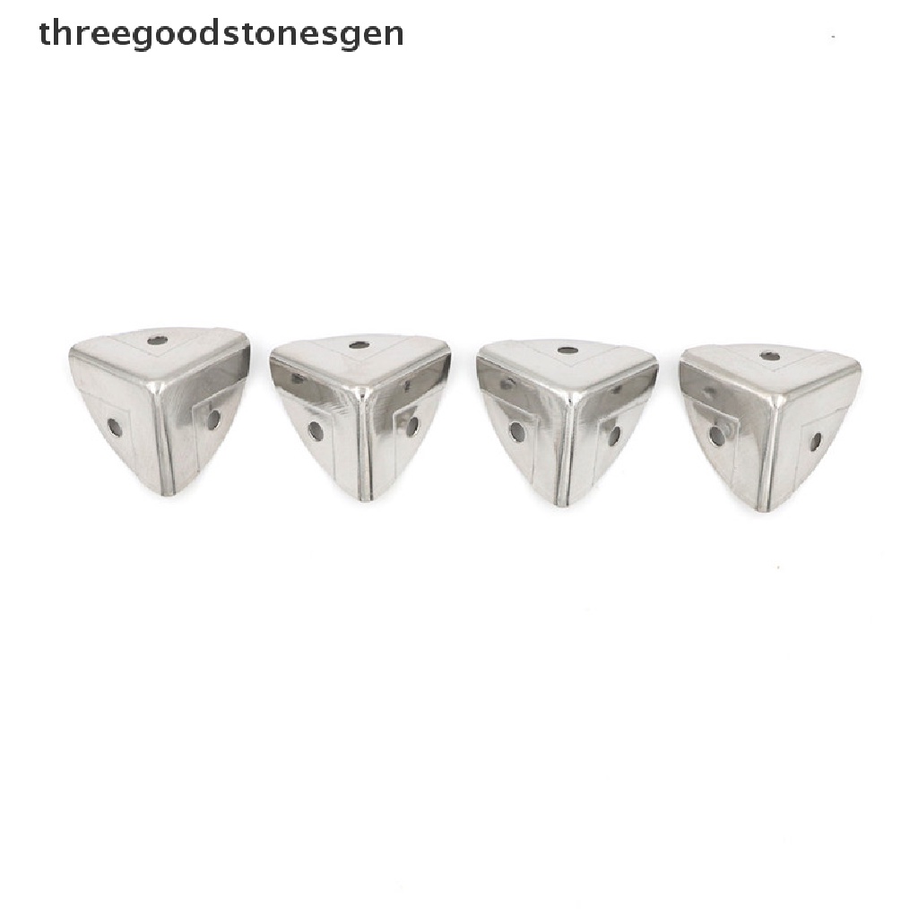 Set 4 Miếng Dán Góc Chữ s Bằng Kim Loại Màu Bạc Bảo Vệ Cốp Xe