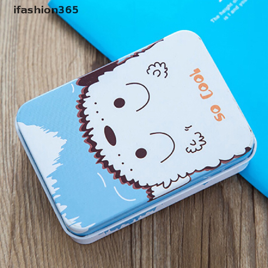 Hộp Thiếc Mini Hình Chữ Nhật In Họa Tiết Dễ Thương Đựng Đồ Thời Trang ifashion365