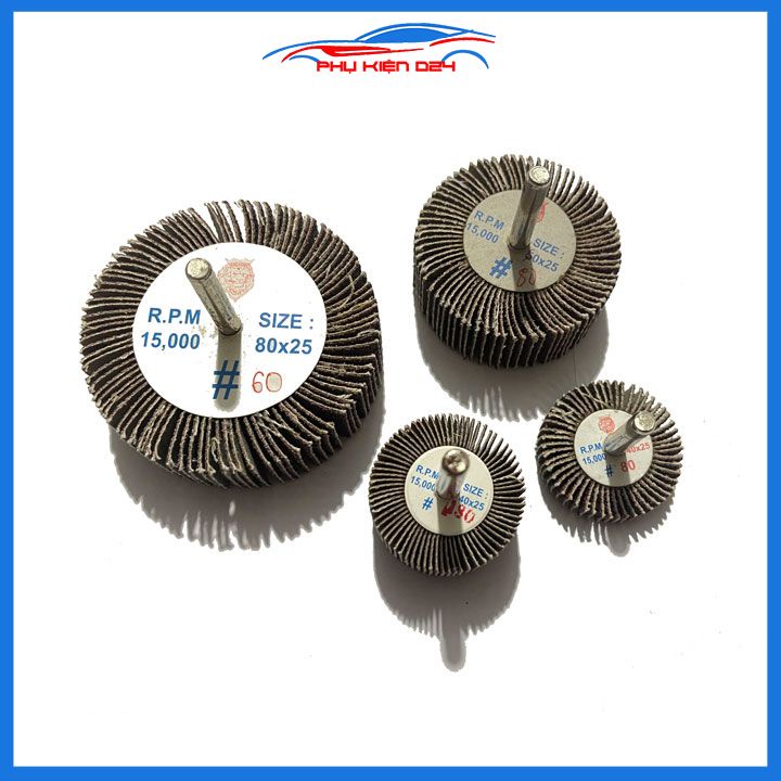 Nhám xếp, ráp mài nhám hình trụ chuôi 6mm gia công gỗ, nhựa, kim loại