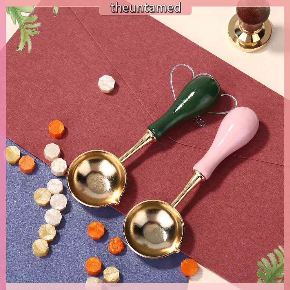 ❀ Áo Thun In Hình Cá Tính Độc Đáo Hợp Thời Trang ❀ Muỗng Đun Chảy Sáp Niêm Phong Tay Cầm Bằng Gỗ Dành Cho Tiệc Cưới