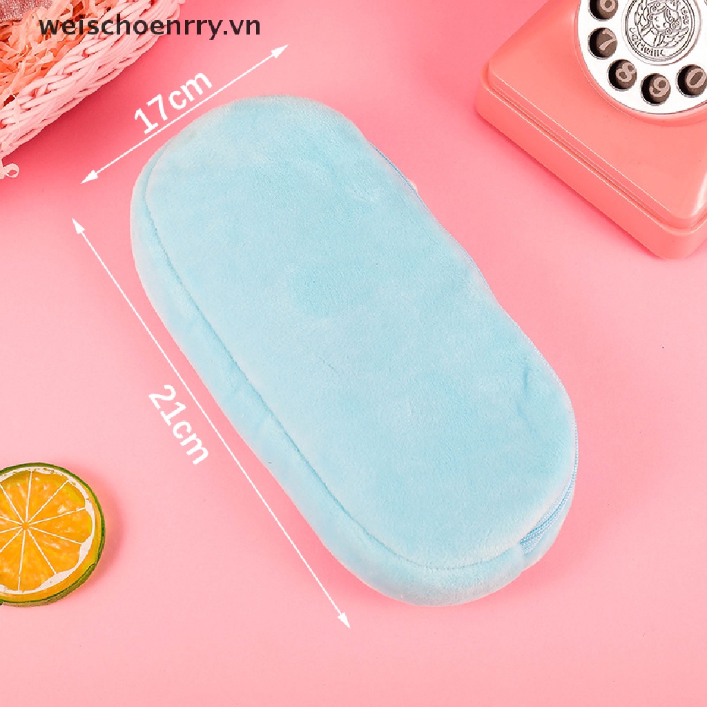 Túi Đựng Bút Bằng Lông Nhung Chất Lượng Cao Có Khóa Kéo Họa Tiết Kỳ Lân Dễ Thương
