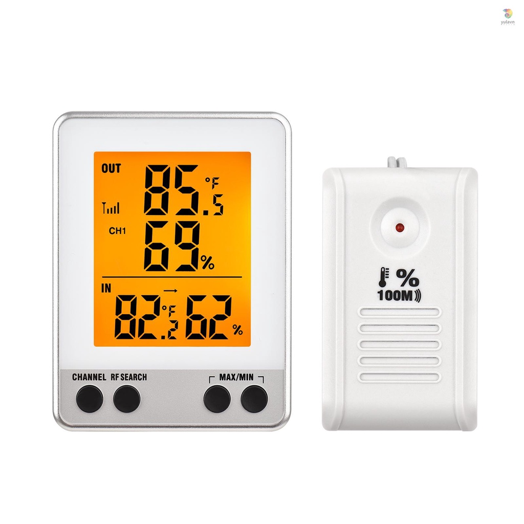 Nhiệt Kế Kỹ Thuật Số Cảm Biến 328ft / 100m Có Đèn Nền Tiện Dụng Cho Gia Đình / Văn Phòng
