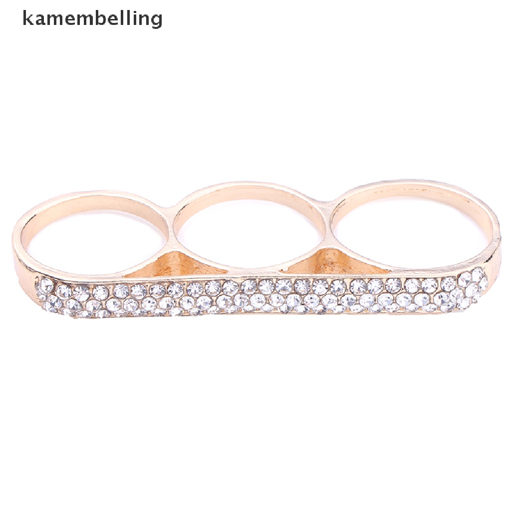 Kamembelling Nhẫn Đeo Khớp Ngón Tay Ba Ngón Bằng Thép Không Gỉ Thời Trang Tối Giản Làm Quà Tặ