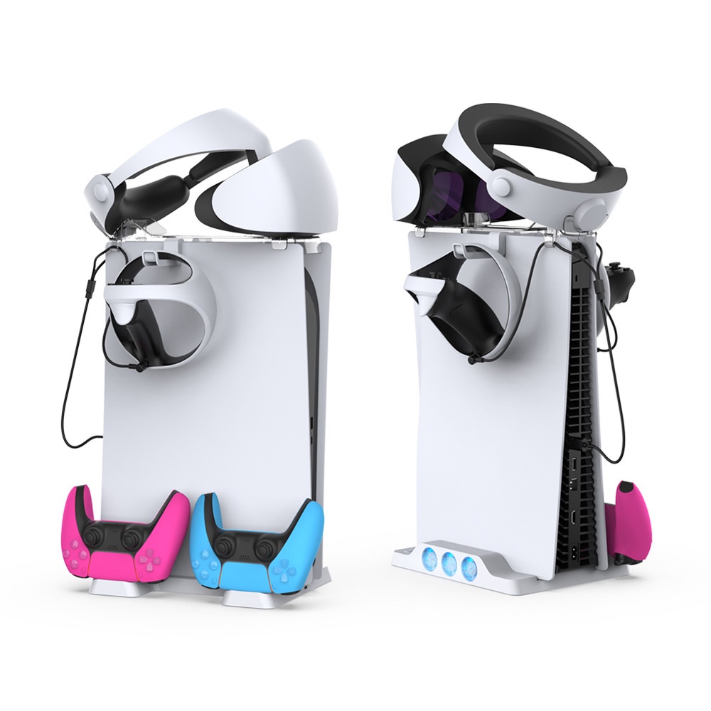 Giá Đỡ Máy Chơi Game PS5 + Móc Treo Tai Nghe + Đế Sạc TYPE-C Hút Nam Châm Hai Trong Một