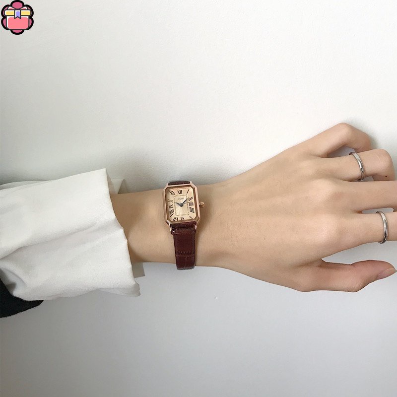 Đồng Hồ Nữ Mặt Vuông Số La Mã Sang Trọng YKT