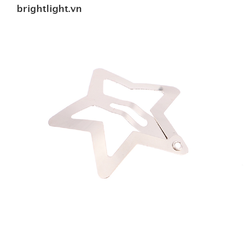 Set 4 Kẹp Tóc BB Hình Ngôi Sao Màu Bạc Đơn Giản Cho Nữ