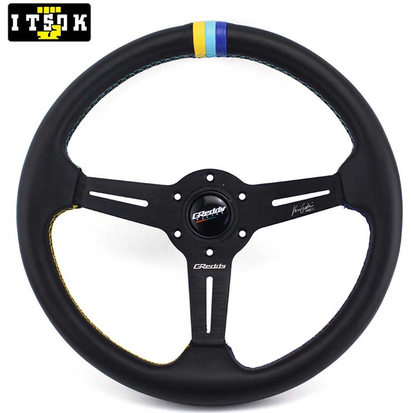 Vô Lăng Xe Hơi 14inch JDM 350mm Bằng Da Lộn Chất Lượng Cao