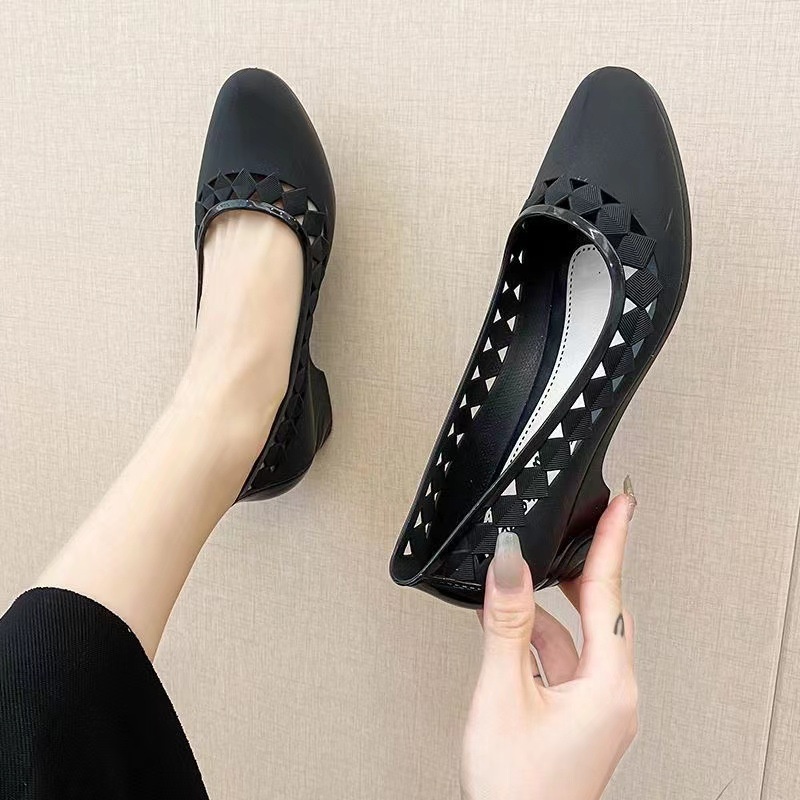 Xăng đan Cao Gót Bằng Nhựa Chống Trượt Thời Trang Dành Cho Nữ