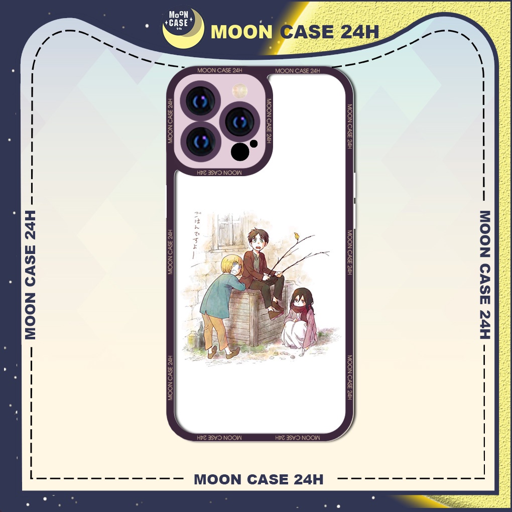Ốp lưng iphone MOON CASE 24H Attack On Titan Aot Anime ip 8/x/xs/xs max/11/12/13/14pro/plus/promax