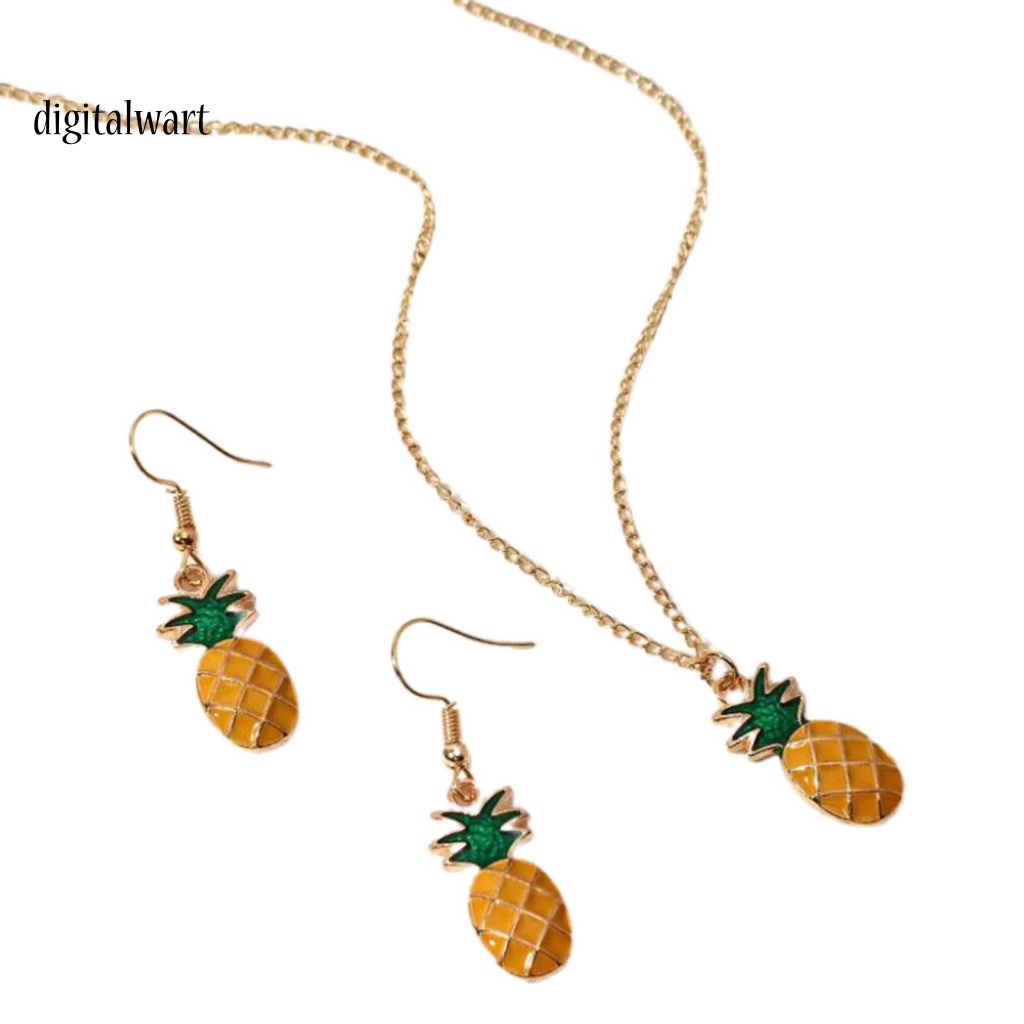 Kỹ Thuật Số| Set 2 Vòng cổ + Bông Tai Hình Quả Dứa Dễ Thương