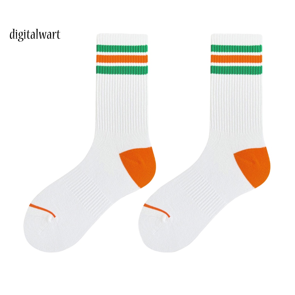 Kỹ Thuật Số| 1 Đôi Vớ Thể Thao Dài Bằng Vải Cotton Mềm Nhẹ Thoáng Khí Màu Tương Phản Nhanh Khô Độ Co Giãn Cao Cho Nam