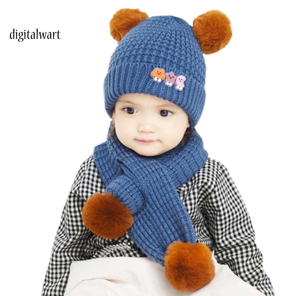 Kỹ Thuật Số| Set Mũ + Khăn Choàng Cổ Hoạ Tiết Trăng Sao Đáng Yêu Cho Bé Sự Bảo Vệ