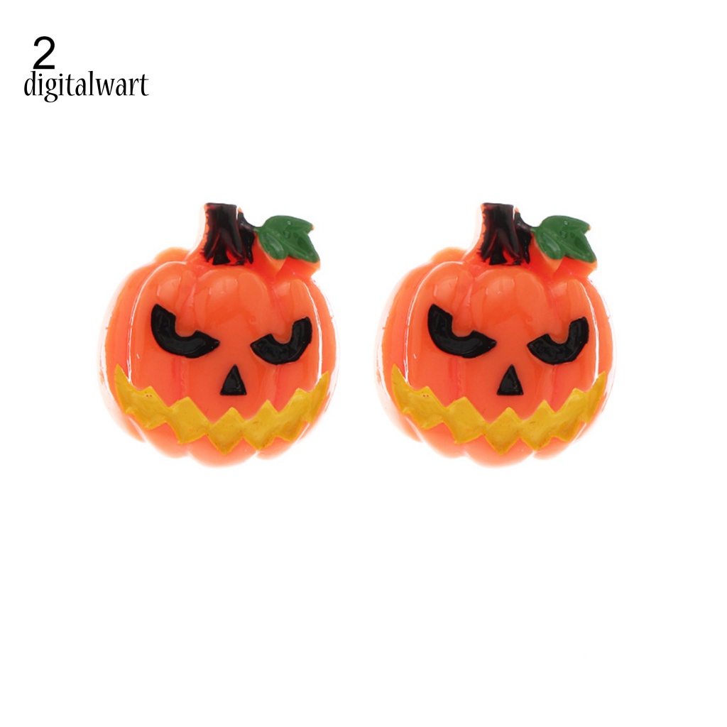 Kỹ Thuật Số| 1 Đôi Khuyên Tai Nhựa Hình Bí Ngô Phong Cách Halloween Thời Trang