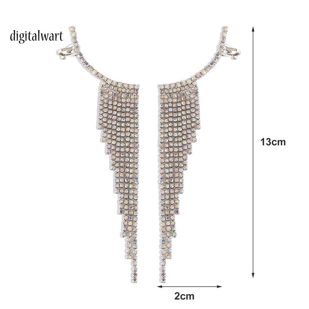 Kỹ Thuật Số| 1 Đôi Bông Tai Tua Rua Dáng Dài Đính Đá Thời Trang Dự Tiệc