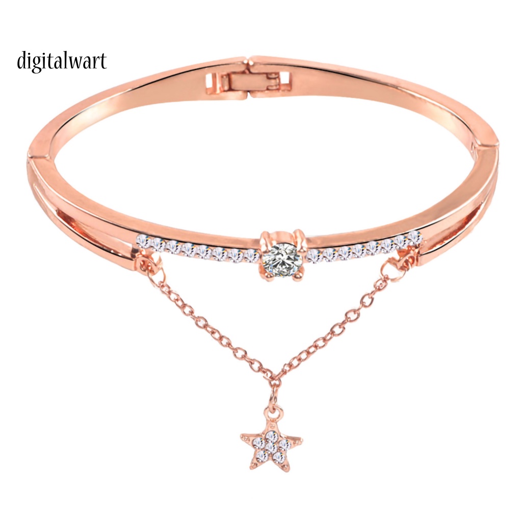 Kỹ Thuật Số| Vòng Tay Đính Đá Hình Ngôi Sao Năm Cánh Lấp Lánh Thời Trang Dự Tiệc Cho Nữ