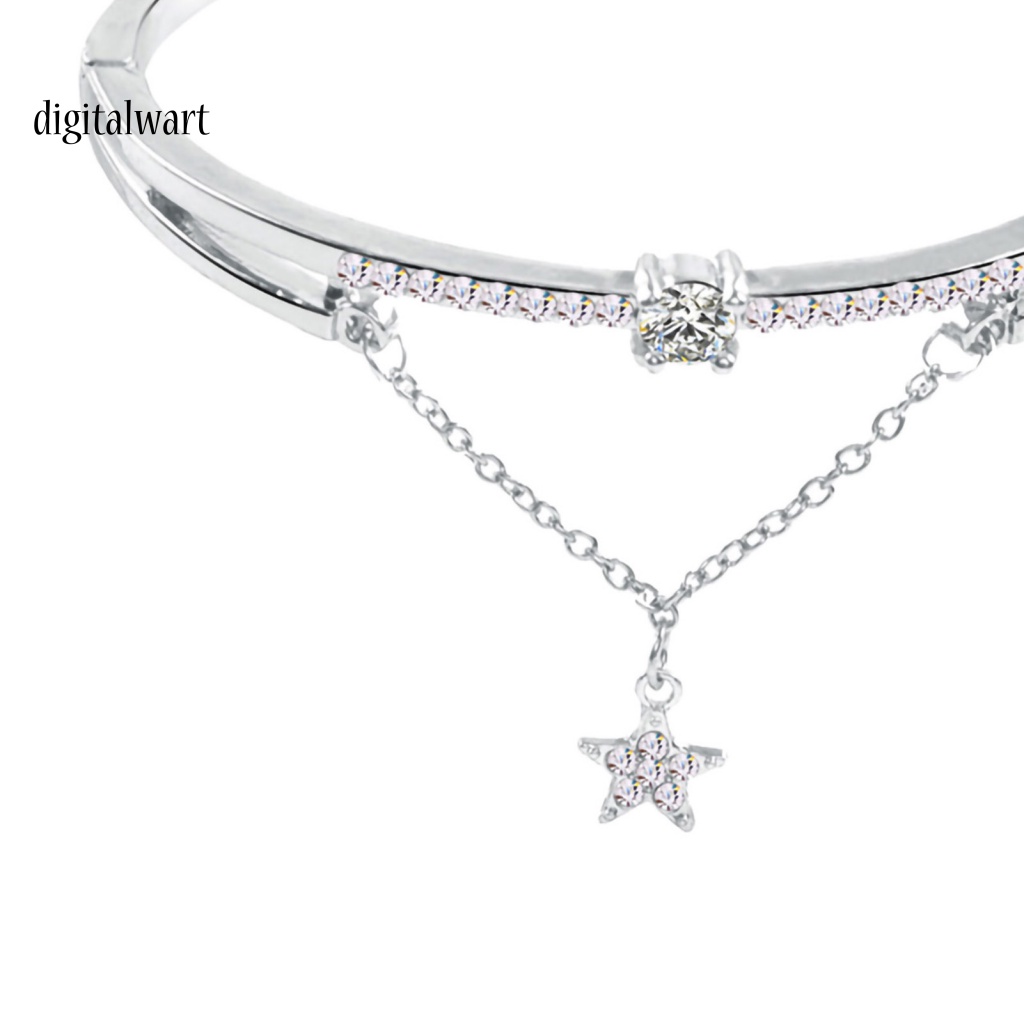 Kỹ Thuật Số| Vòng Tay Đính Đá Hình Ngôi Sao Năm Cánh Lấp Lánh Thời Trang Dự Tiệc Cho Nữ