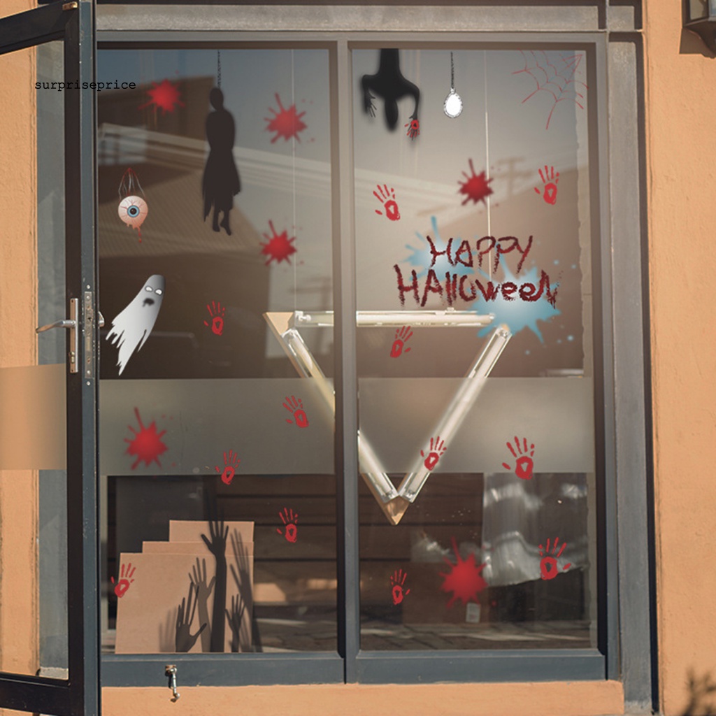 1 Set Decal dán tường Tự Dính Chống Nước Chống Nắng Phong Cách Halloween Trang Trí Nhà Cửa