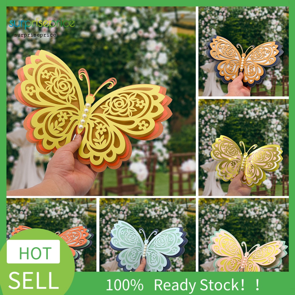 Miếng Dán Tường Bốn Lớp Hình Bướm 3D DIY Trang Trí Nhà Cửa