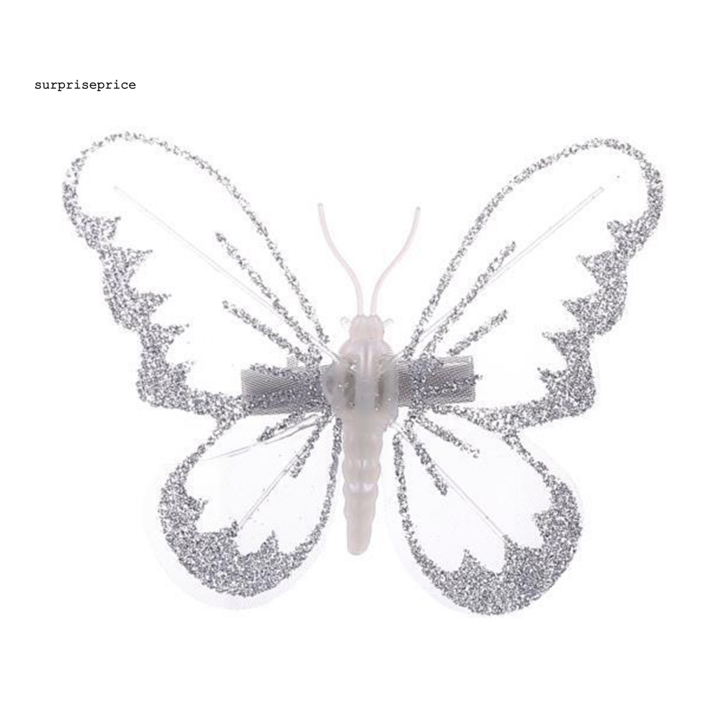 Set 12 Bươm Bướm 3D Có Kẹp Gắn Trang Trí Cây Thông Giáng Sinh