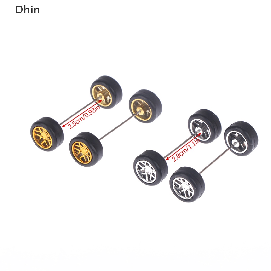 1 Bộ Bánh Xe Cao Su 1: 64 Có Trục Bánh Xe DIY Cho Mô Hình Xe Đua Đồ Chơi