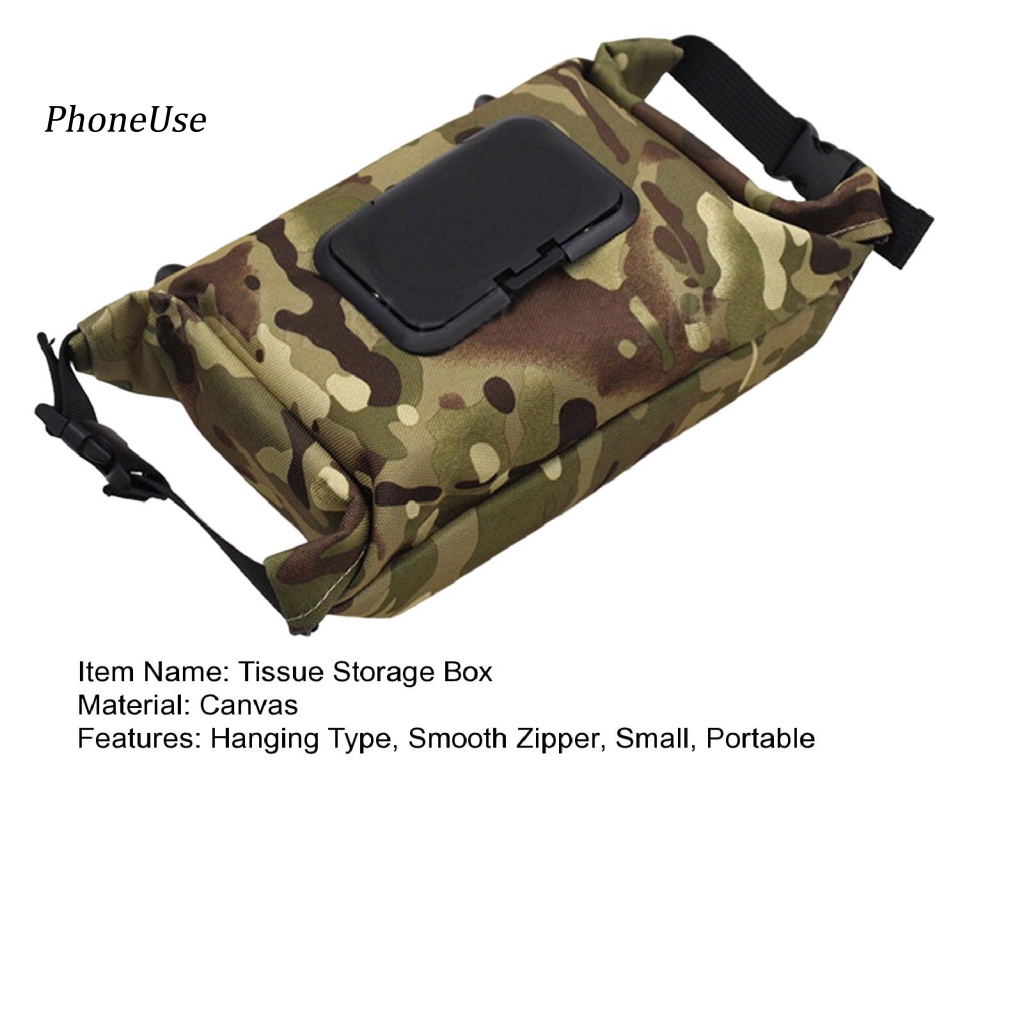 Túi Đựng Khăn Giấy Bằng PU Họa Tiết Rằn Ri Khối Lượng Nhẹ Có Khóa Kéo Mở Cho Xe Hơi Ngoài Trời