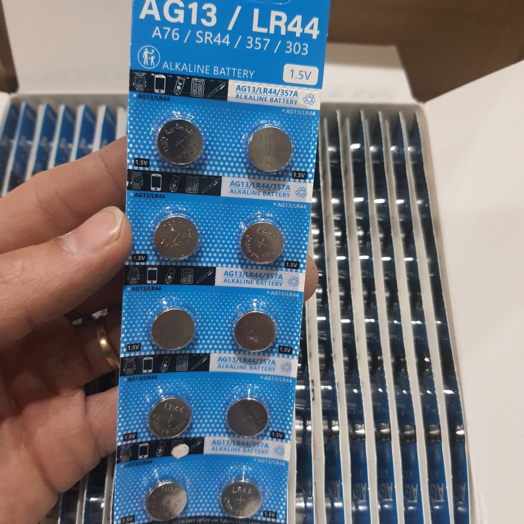 Pin cúc áo AG13 LR44 1.5V ANLALINE vỉ 10 viên FULL BOX dung lượng thực độ bền cao pin máy tính pin đồng hồ pin đồ chơi