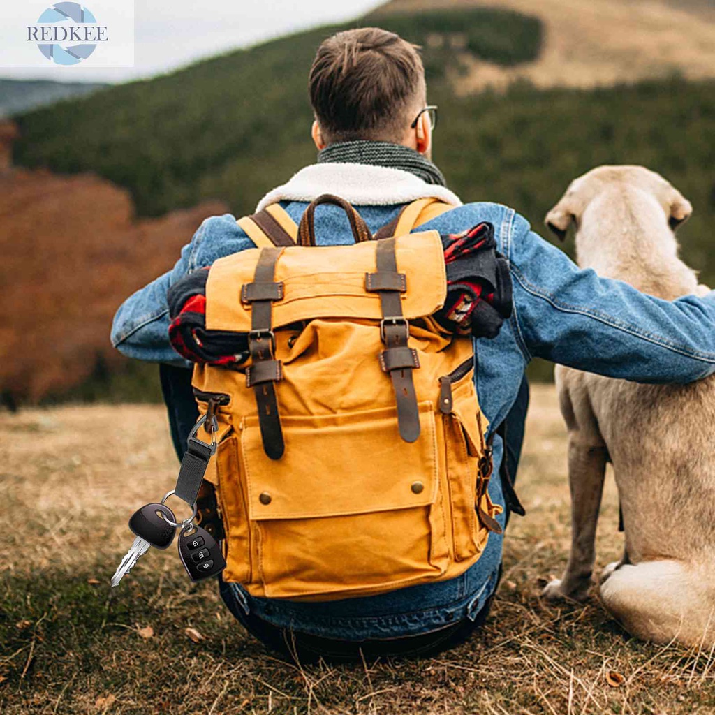 Set 4 Móc Khóa Dây Đai Thắt Lưng Bằng Nylon Màu Đen