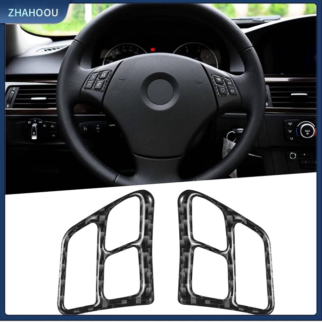 ☃Nhà Cửa☃ Bộ 2 Miếng Dán Khung Vô Lăng Xe Hơi Bmw E90 Old 3 Series Bằng Sợi Carbon