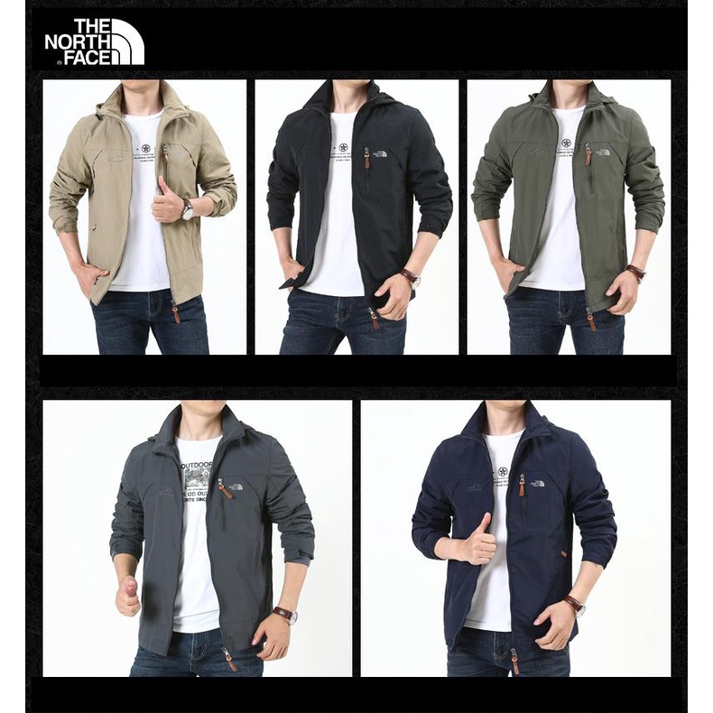 The North Face Áo Khoác Gió Có Mũ Trùm Chống Thấm Nước Cá Tính