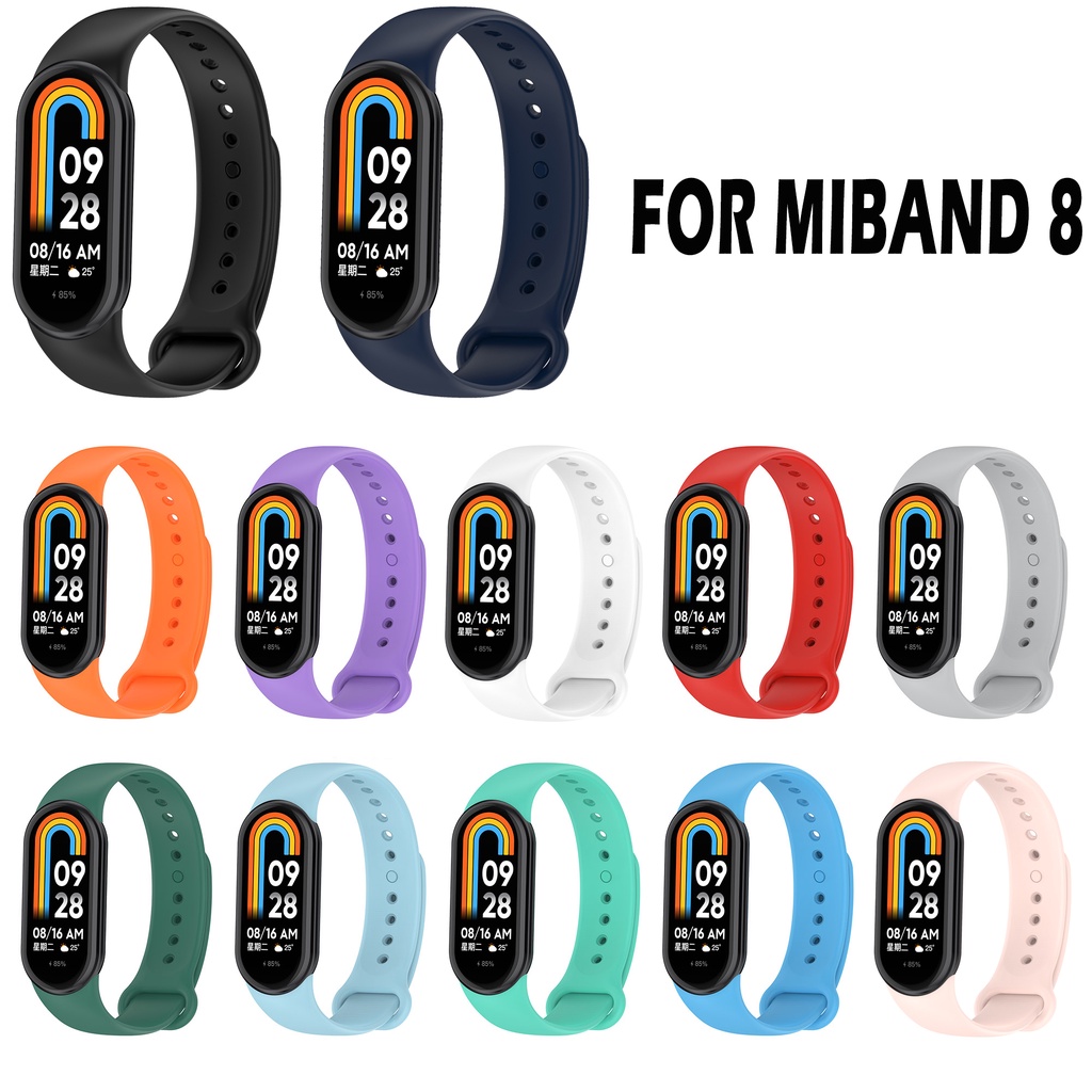 Dây Đeo Thay Thế Chất Liệu Silicon Màu Trơn Cho Xiaomi Mi Band 8 Xiaomi Band 8 MiBand 8