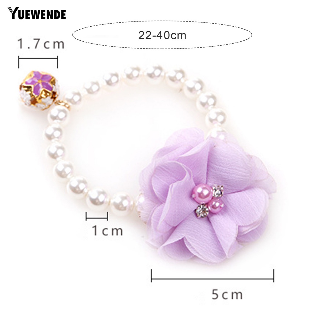 Ye.b Vòng Cổ Da Co Giãn Đính Ngọc Trai Giả Cho Chó Cưng Lễ Hội