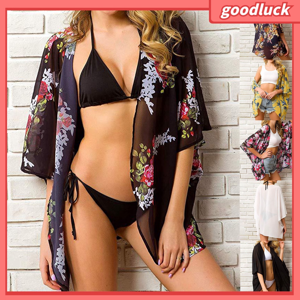 Áo Khoác Cardigan Mỏng Tay Lỡ In Họa Tiết Hoa Sống Động Cho Nữ