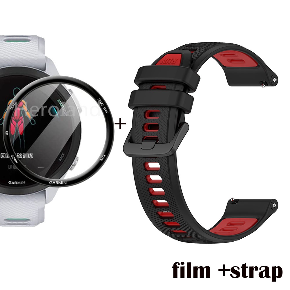 Dây Đeo Silicone 22mm + Film Dán Thời Trang Cho Garmin Forerunner 265 / Forerunner 265