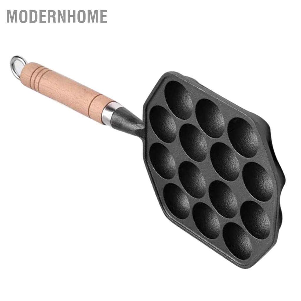 ModernHome 14 Lỗ Chảo Takoyaki Chống Dính Gang Bạch Tuộc Thịt Viên Làm Khuôn Có Tay Cầm Thể Tháo Rời Cho Gia Đình Bánh Nướng