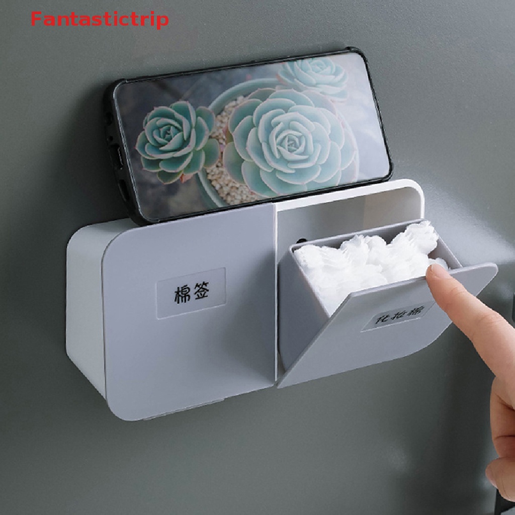 Hộp Đựng Tăm Bông Gắn Tường Nhà Tắm Tiện Dụng Mới